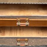 1940s Art Deco bedside table in copper mirror