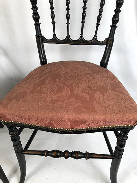 Pair of blackened wooden chairs Napoleon III era