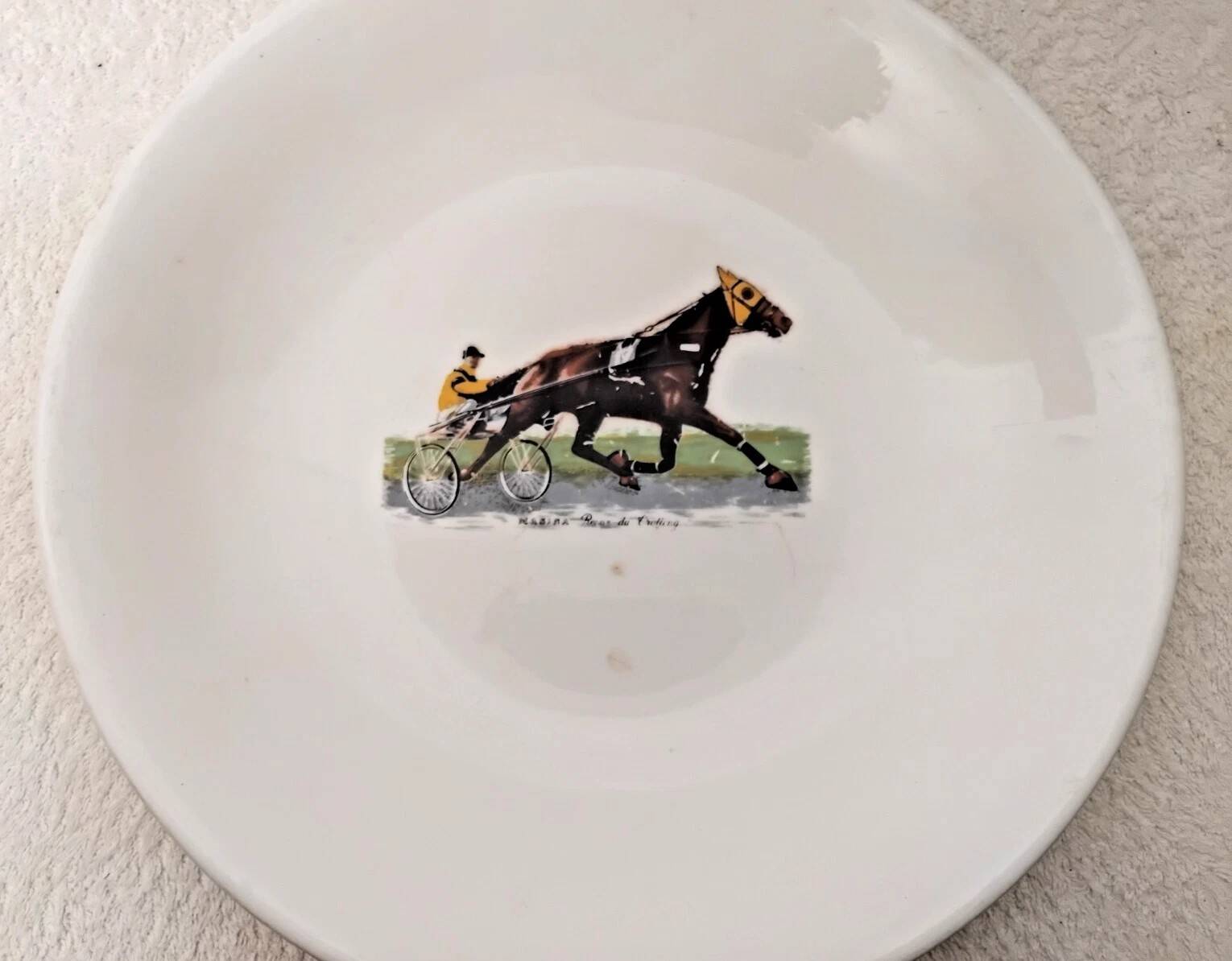 Vintage Faience Hollow Dish - Masina - Trotteur - Prix D'Amérique