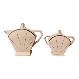 St Amand Art Deco teapot and sugar bowl set