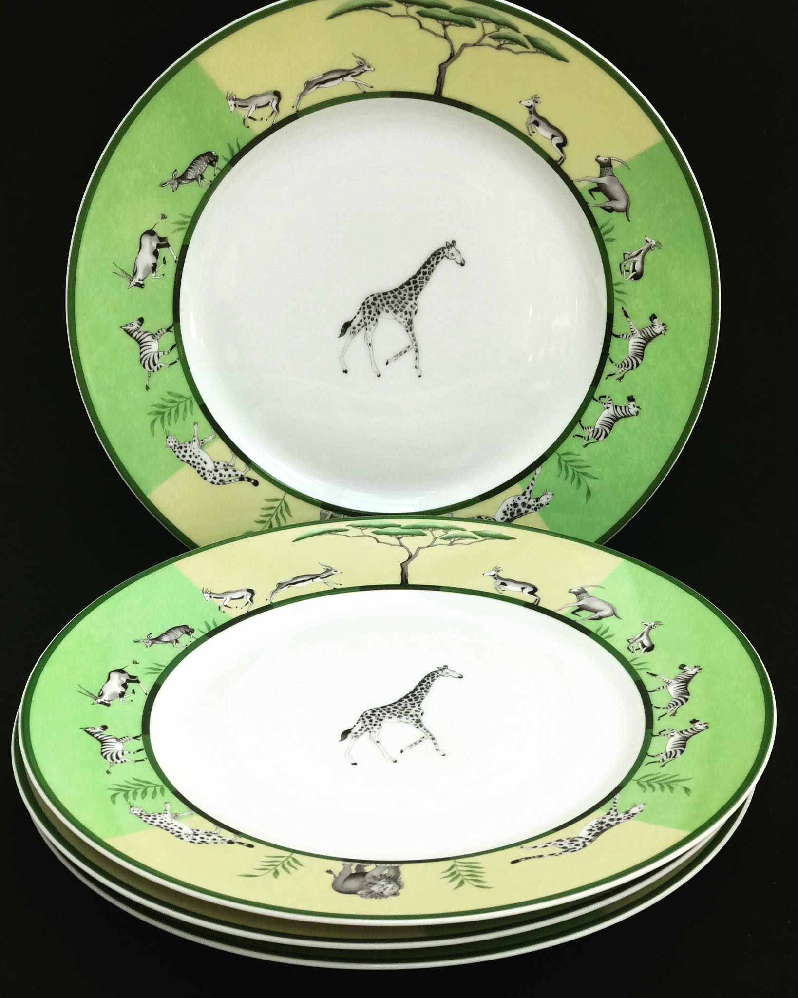 4 Hermès Africa dinner plates