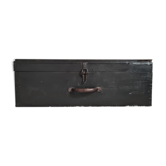 Old black wooden box