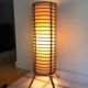 Bamboo, rattan and paper floor lamp from the 60s