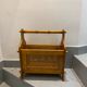 Wooden and cane magazine rack