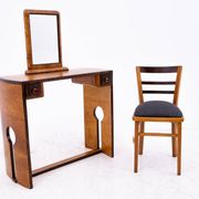 Ensemble coiffeuse + chaise Art déco, Pologne, Art Déco, vers 1940.