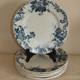7 flat plates in Terre de Fer St Amand model Boule de Neige
