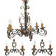 Large chandelier set and 2 appliques, Poillerat, 1950