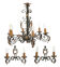 Large chandelier set and 2 appliques, Poillerat, 1950
