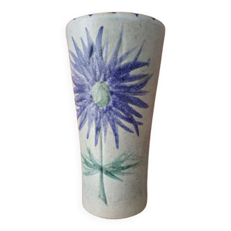 Blue thistle vase