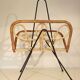 Porte vintage magazine rattan ratin white scoubidou and black metal trample