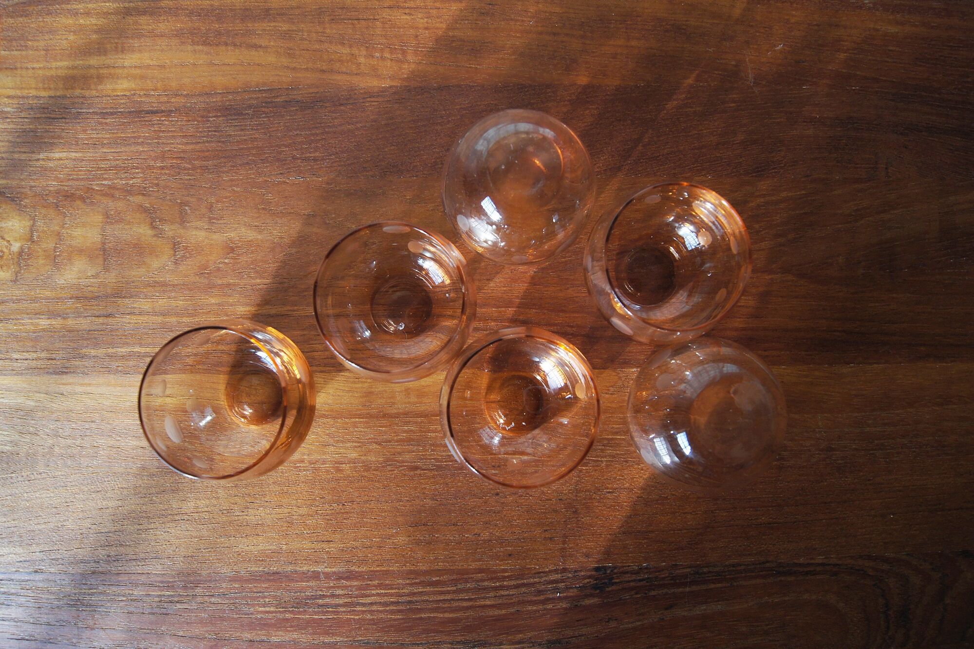 Vintage roly poly glasses 1940 set of 6