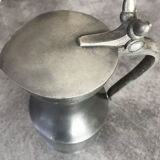 Antique pitcher with shoulder in fine punched tin finish pcorn