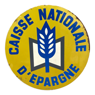 Tôle peinte Caisse Nationale d'Epargne années 60