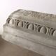 Ancient Renaissance fireplace lintel in pietra serena stone, 15th century.