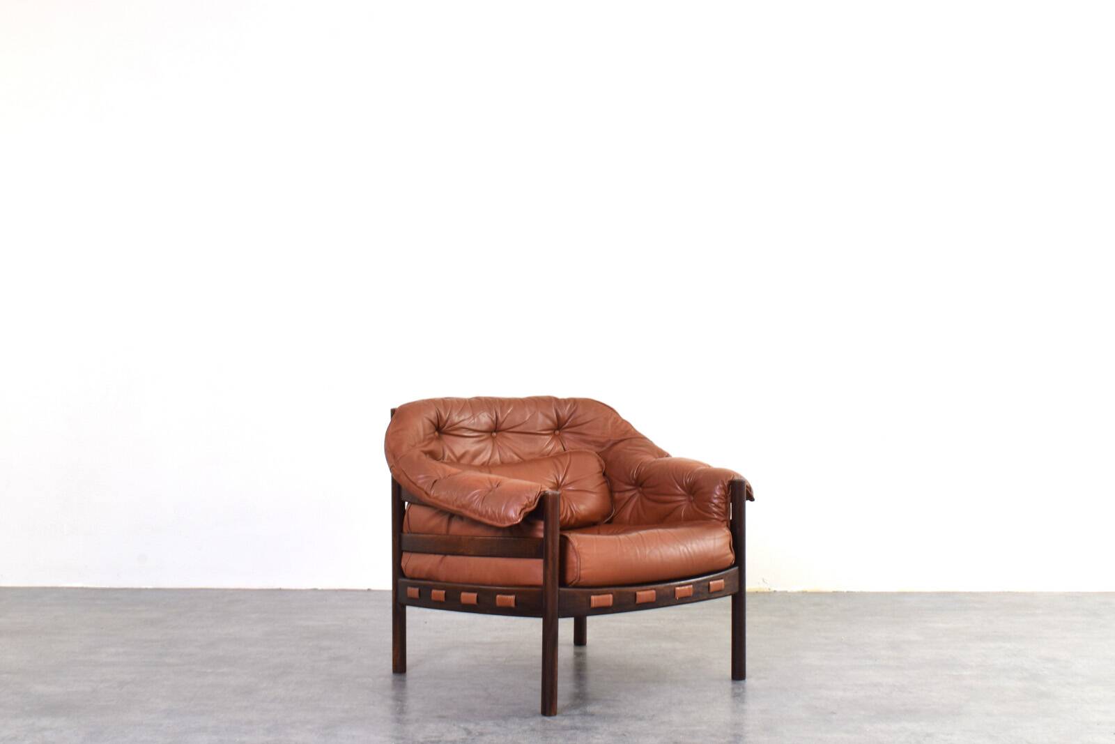 Mid-Century Oak & Leather Armchairs by Arne Norell for Coja, 1960s, Set 4