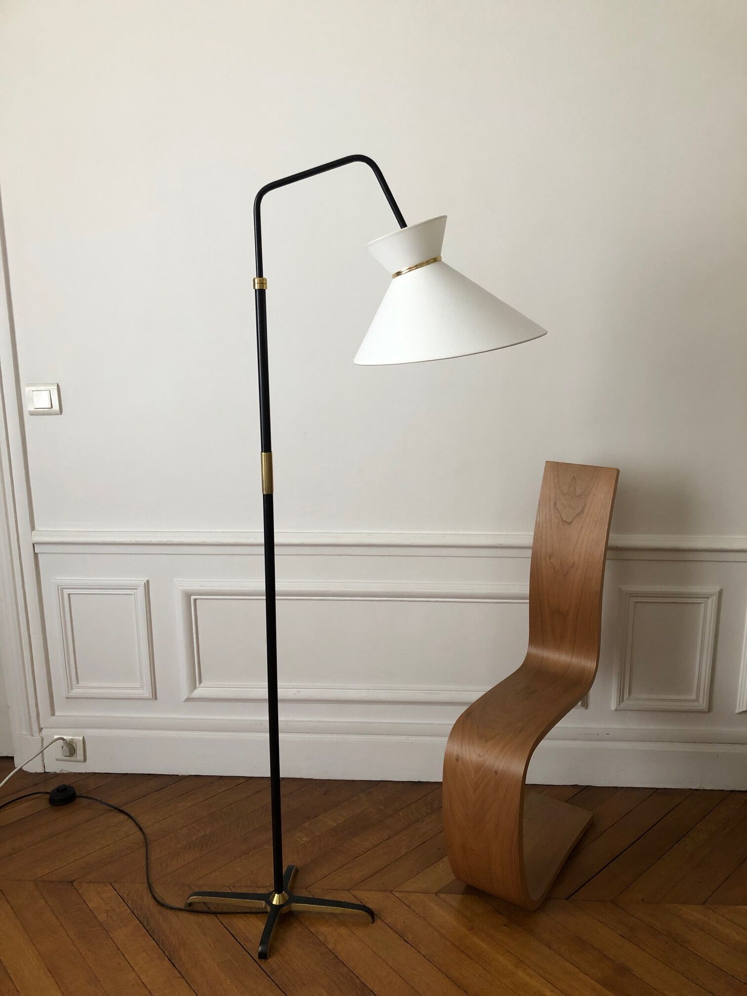 lampadaire e-reader mounts drop diabolo 1950 - 1960