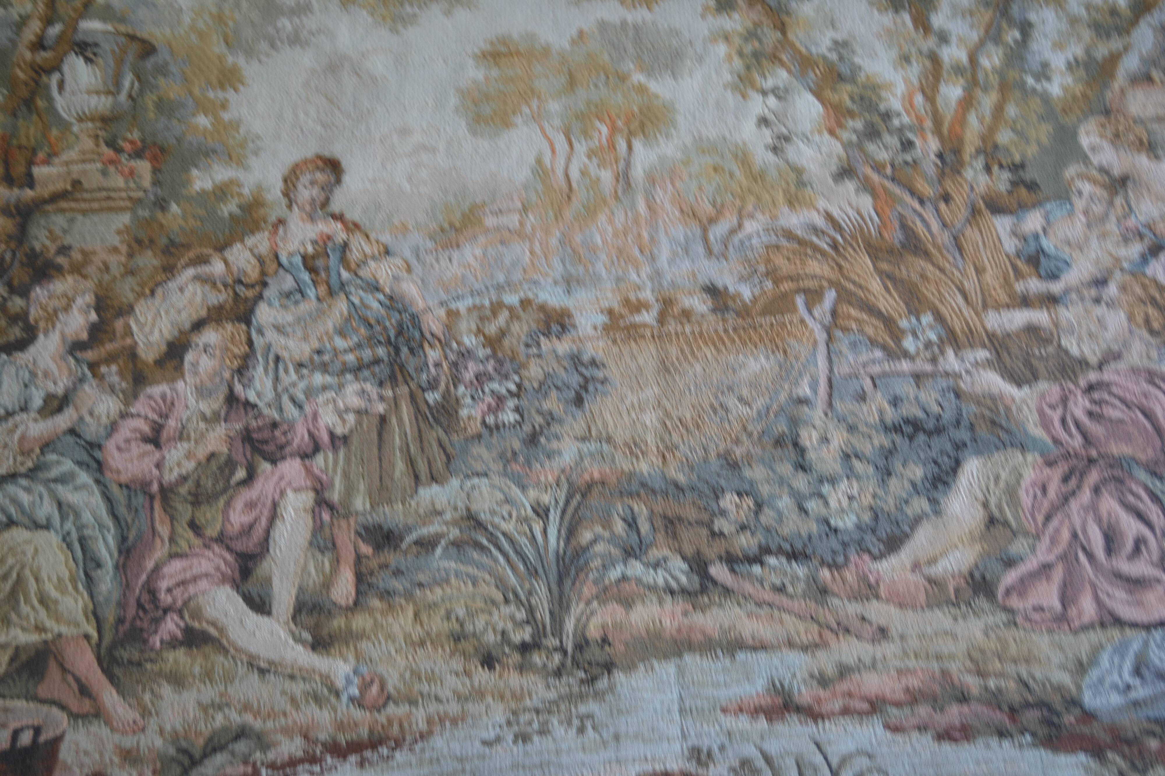 "Fishing party of Madame de Maintenon" Classical-inspired tapestry