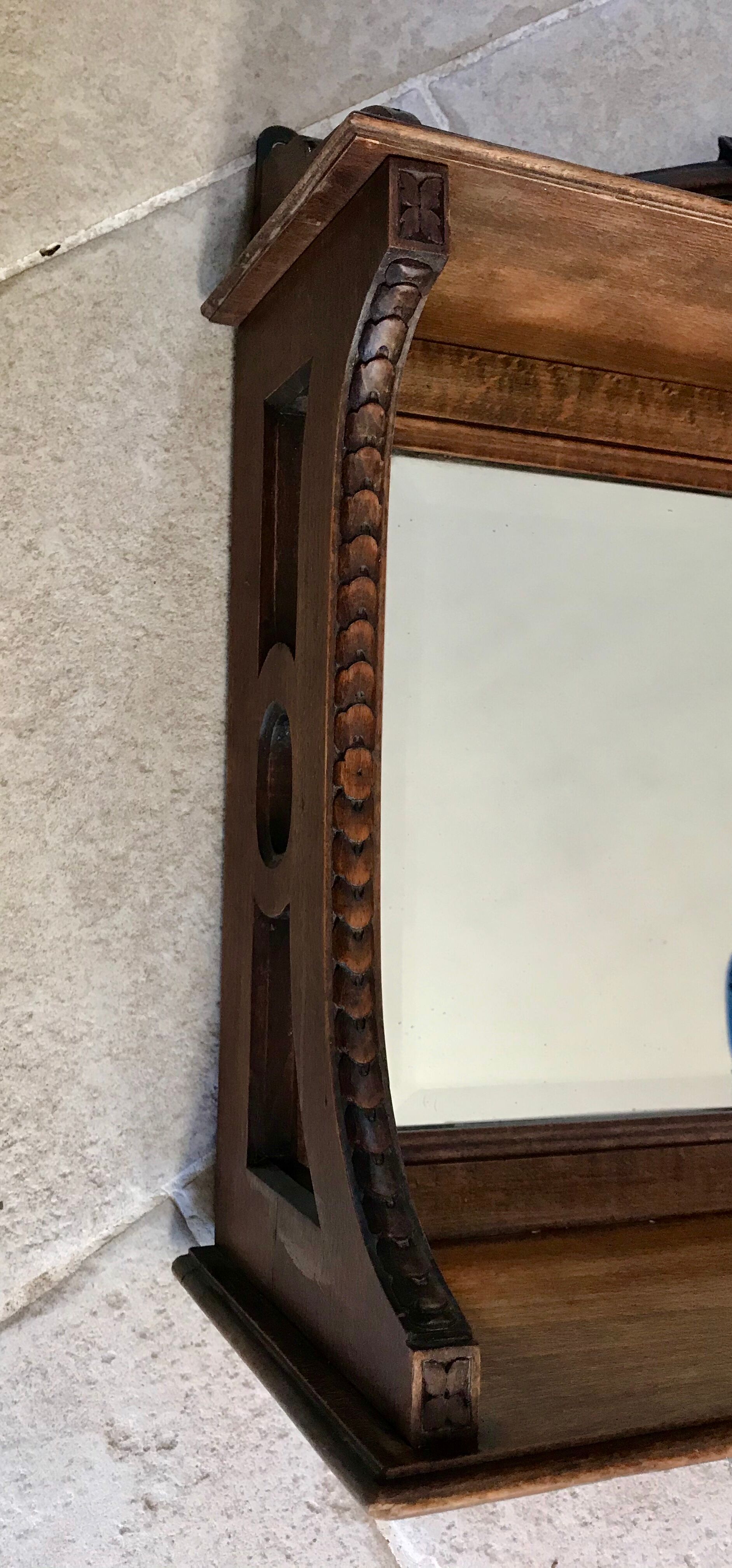Old wall mirror shelf