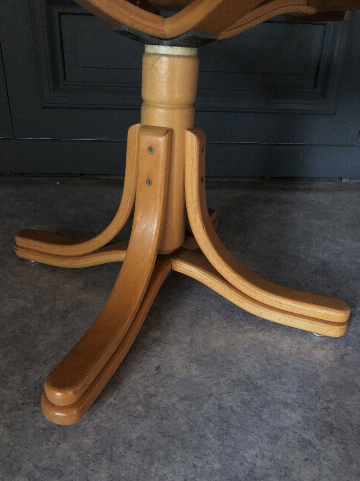Armchair american turning desk wood hanger chene clair 1960 cannage