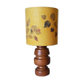 Vintage solid wood lamp and herbarium lampshade