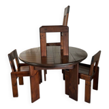 Silvio Coppola Table and 4 Chairs Set 1970