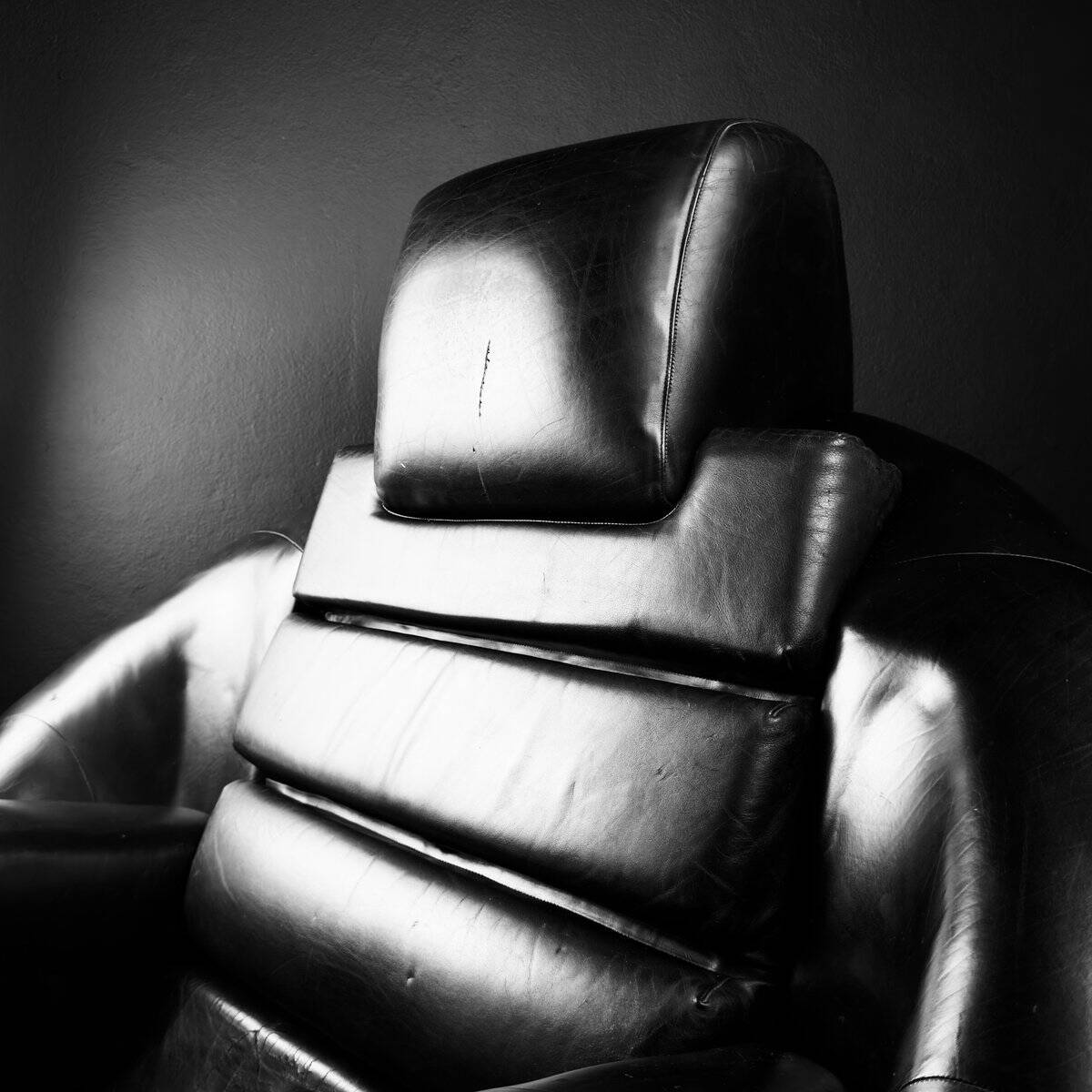 Brutalist black armchair by Boris Krstulović, Yugoslavia, Croatia, 1970s.