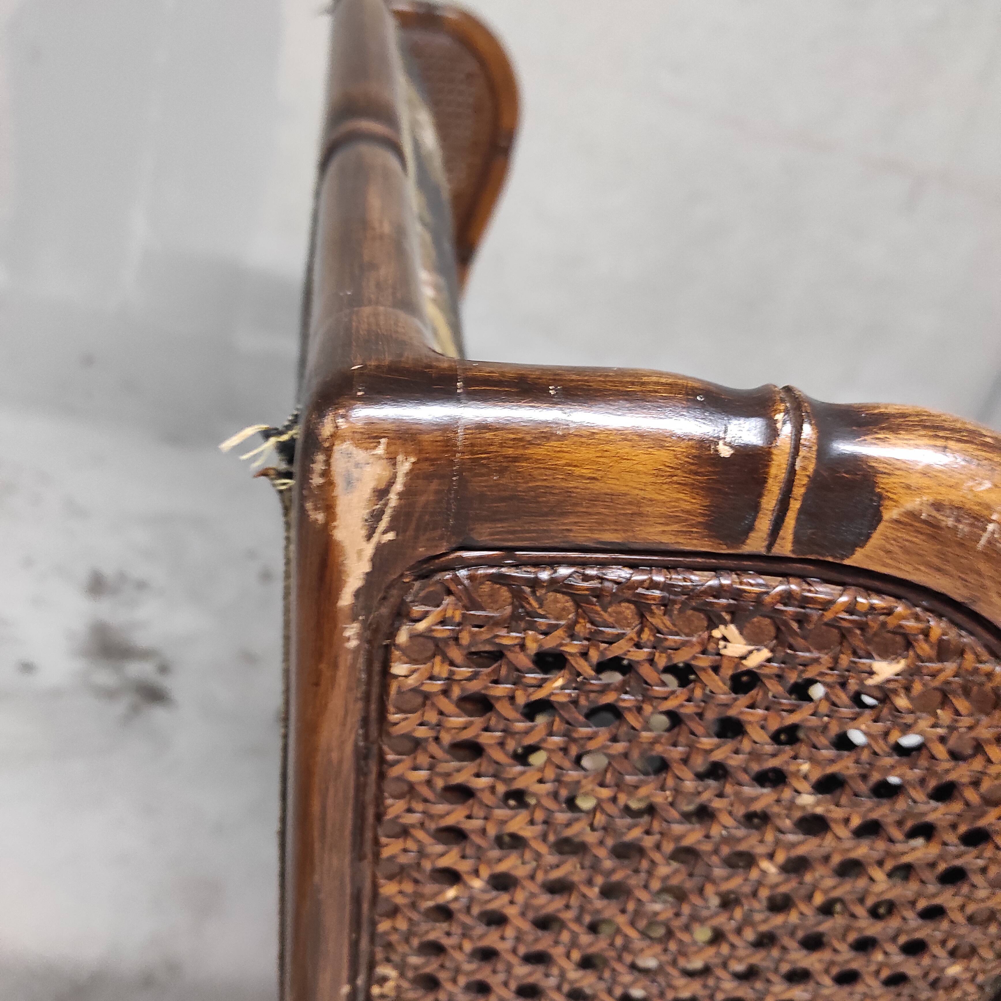 Wooden armchair and cannage
