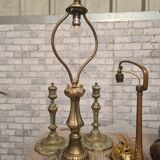 antique bronze floor lamp from the 19th century in superb condition with a beautiful iris glass shade