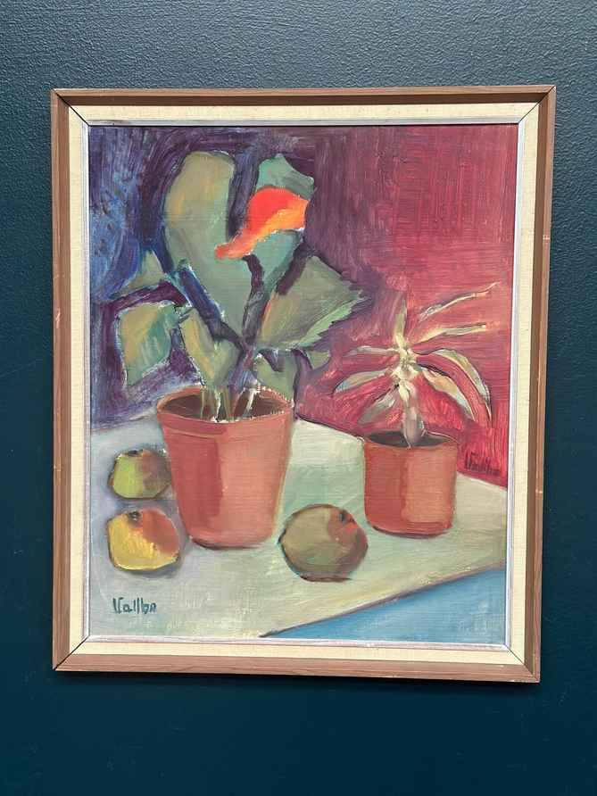 Swedish Oil on Panel – “Still Life” by Valbo – Signed – Vintage & Framed
