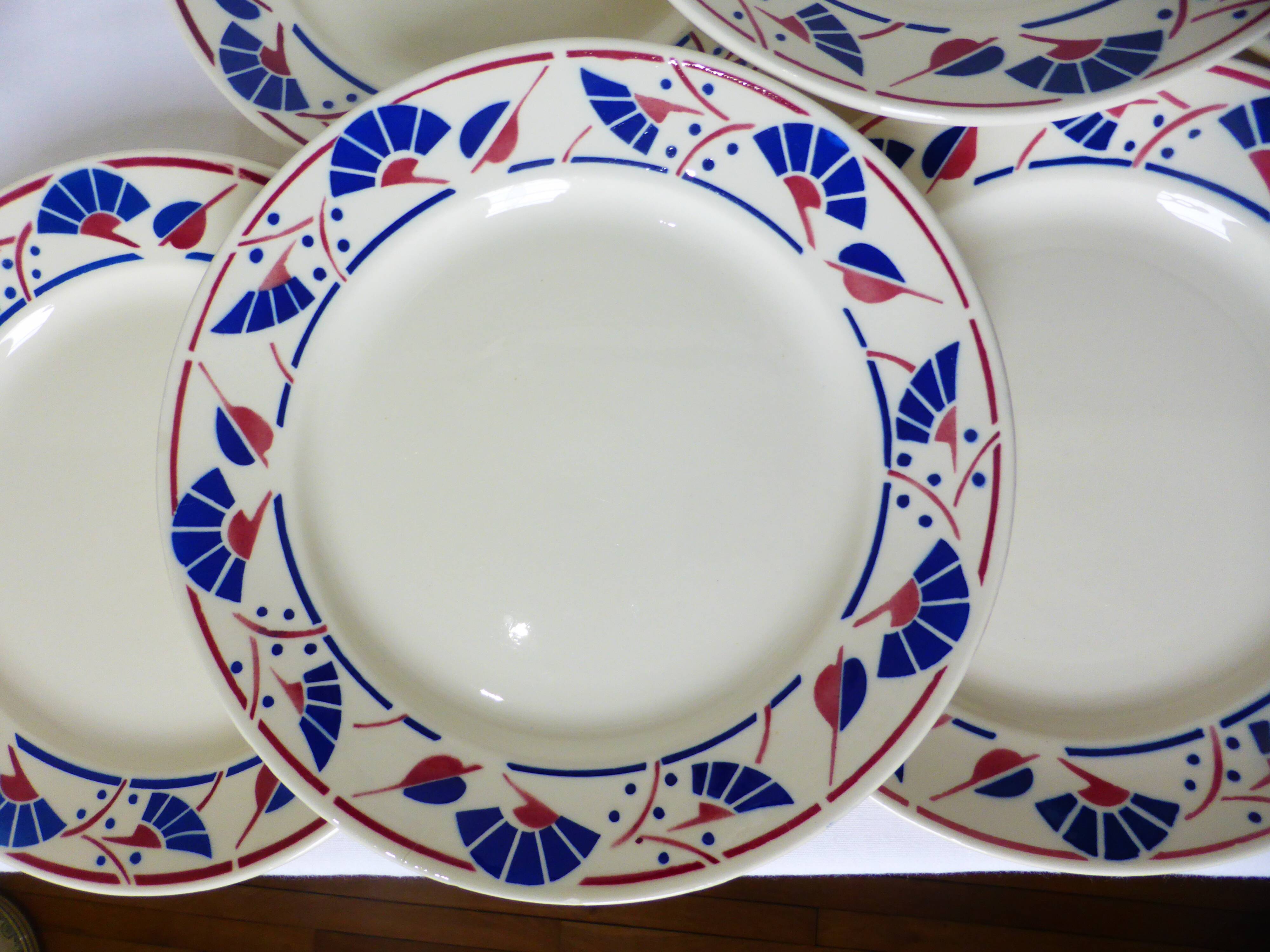 6 flat plates of Badonviller model Mousmee