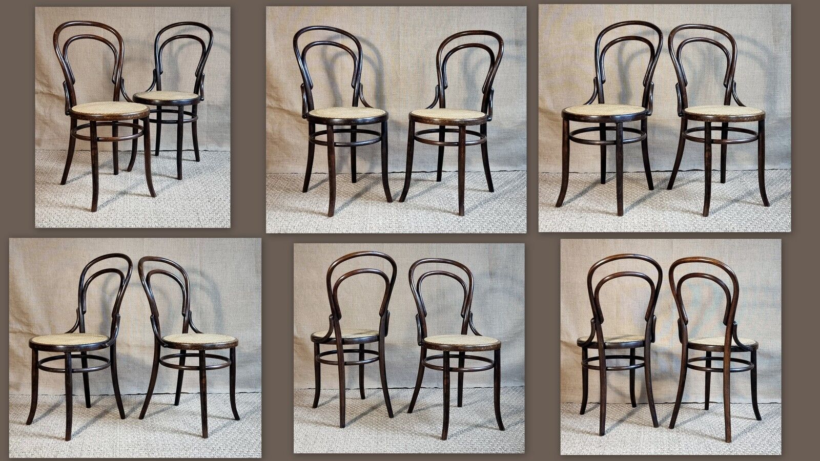 Pair chairs bistrot n°14 Fischel early twentieth
