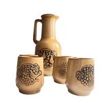 Stoneware set for cold drinks Poland 1970s