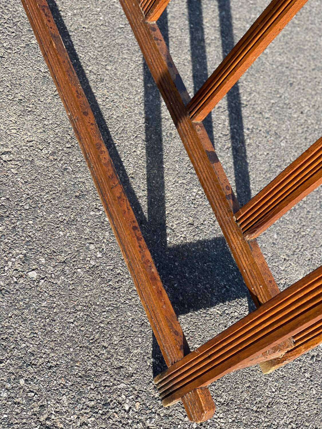 Large clothing rack/bistro mirror coat rack in oak - France 1950