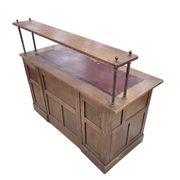 Victorian oak desk / Bin or drawer cup pull by P. & F. Corbin / 1895