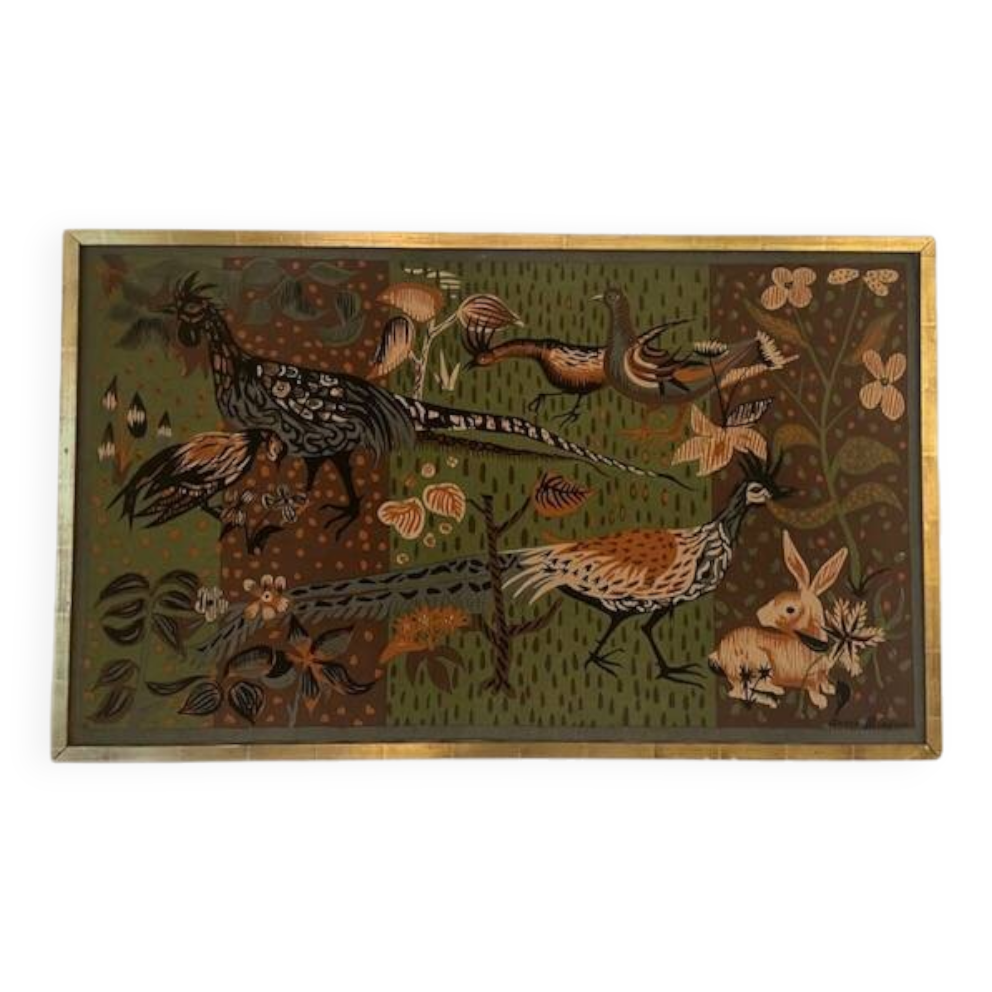 Tapisserie verte andre minaux