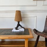 Brutalist wood and ceramic coffee table