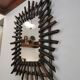 Bamboo mirror and vintage rattan 70s (60x50cm)