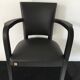 Leather-wrapped black bridge chair