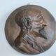 Medallion bas-relief portrait man old bronze 24 cm 1.6 kg foundries Manures et Cie