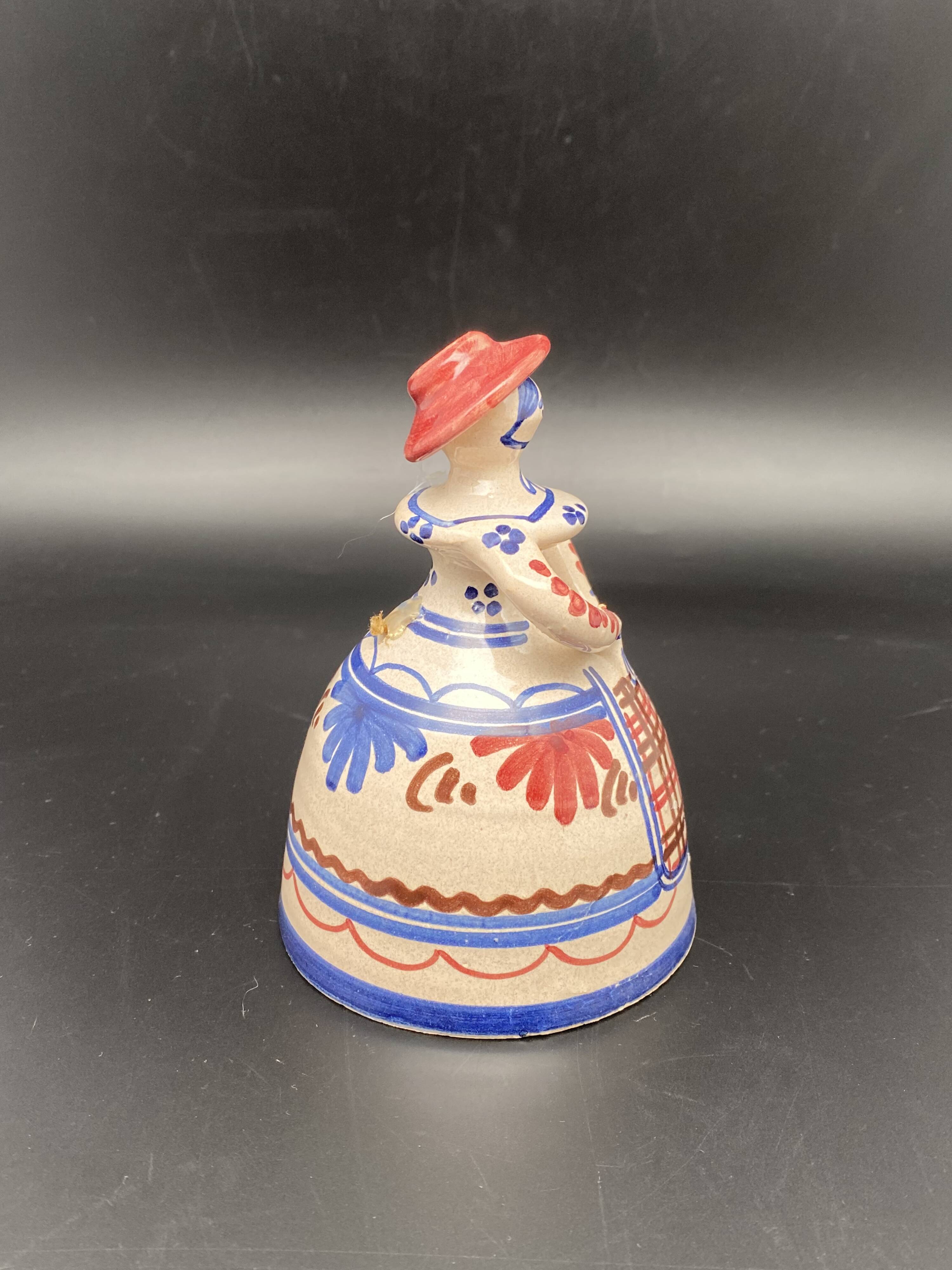 Trio of ceramic bell figurines