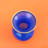 1960s baluster vase blue opaline collar with gilding foot douch