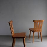 2 solid pine chairs | Göran Malmvall | Sweden | 1940s