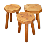 Trio of brutalist stools