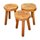 Trio de tabourets brutalistes