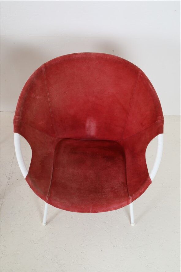 Set of 2 Lusch Balloon Chairs / suede armchairs / cocktail chairs / Mid Century Modern Design / 1960s