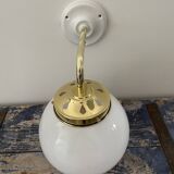 Vintage white opaline wall lamp
