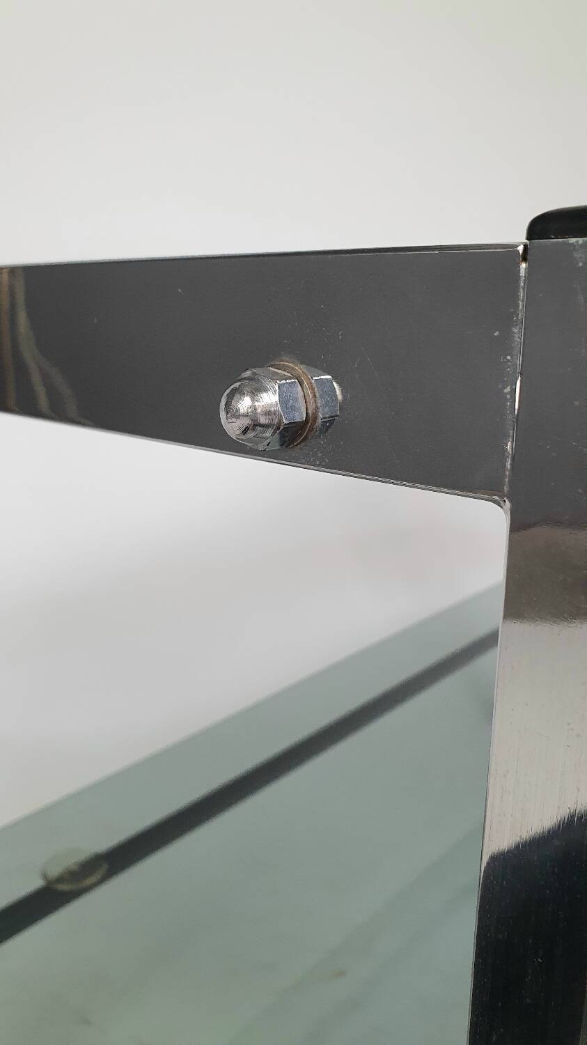 Vintage chrome and smoked glass console