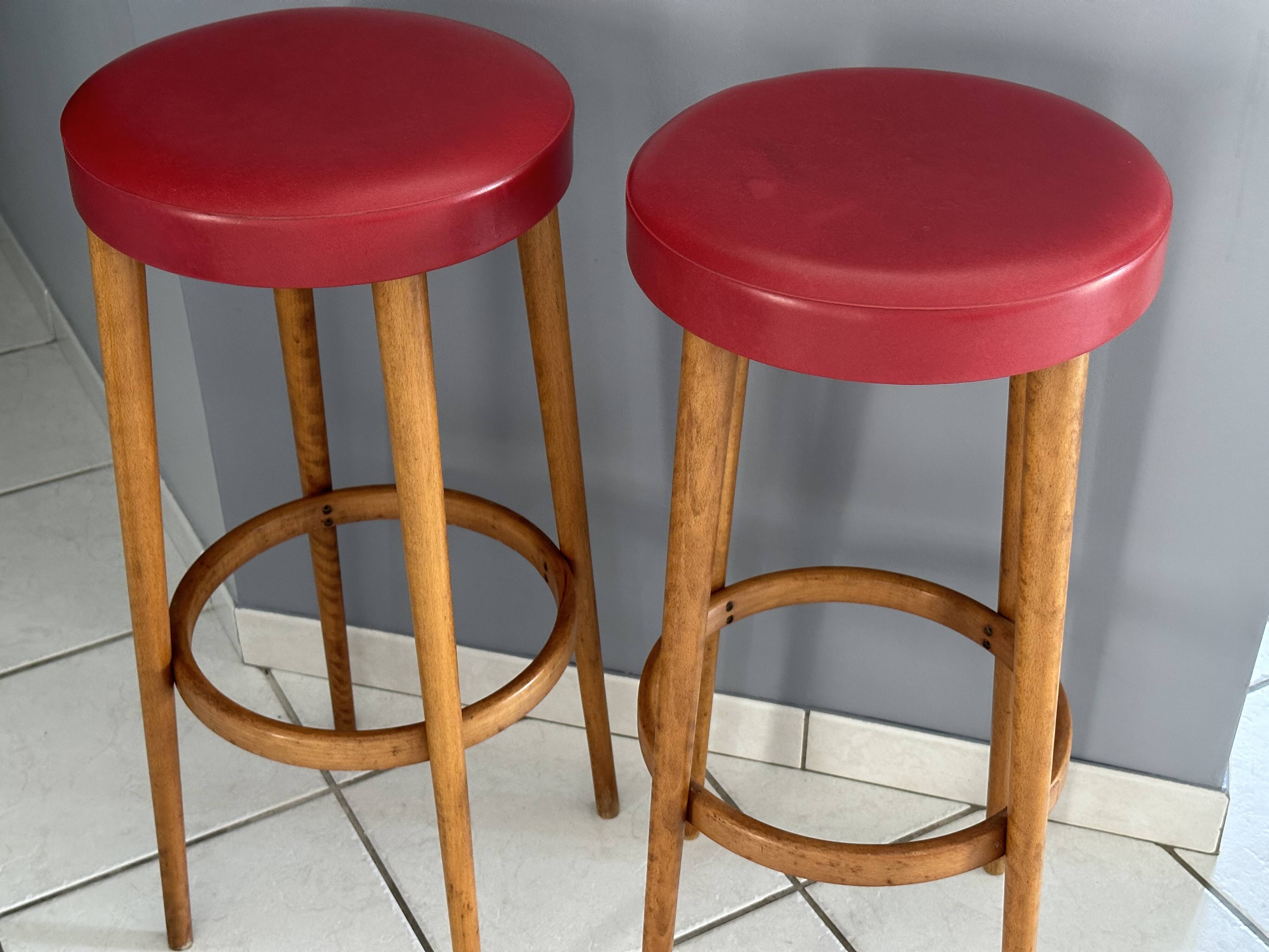 Pair of Bar stools from Baumann vintage 1970s