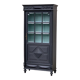 Armoire parisienne vitrée noire et vert grisé 150cm