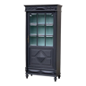 Armoire parisienne vitrée noire et vert grisé 150cm